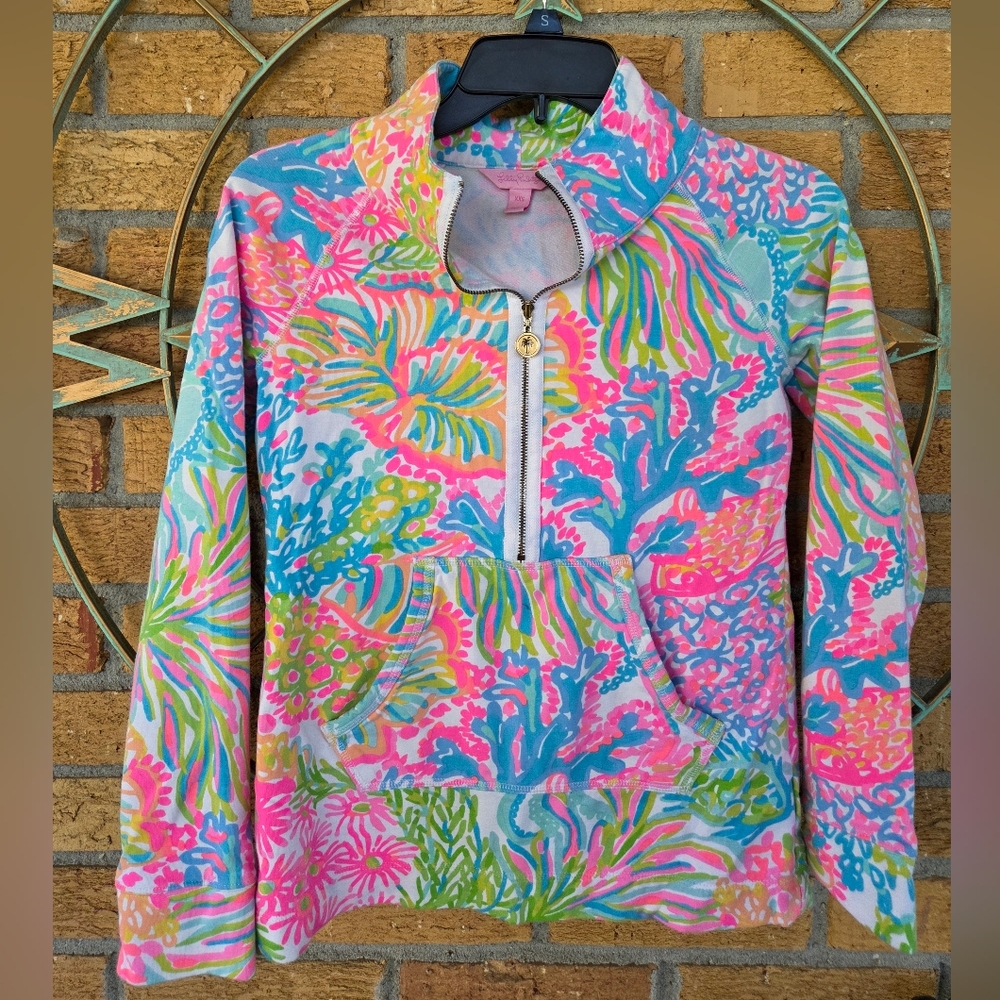 Lilly Pulitzer Women's Lovers Coral UPF Skipper Popover XXS READ